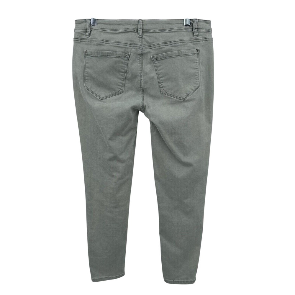 Kensie Jeans Effortless Ankle Mid Rise Sage Green Pants Casual Straight Sz 12/31
